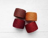 Linen Yarns - brown, dark red, garnet, harvest - autumn collection - YarnStories