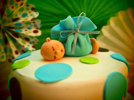 A super cute Polkadot blue, green and chocolate Baby Shower by Memories are Sweet