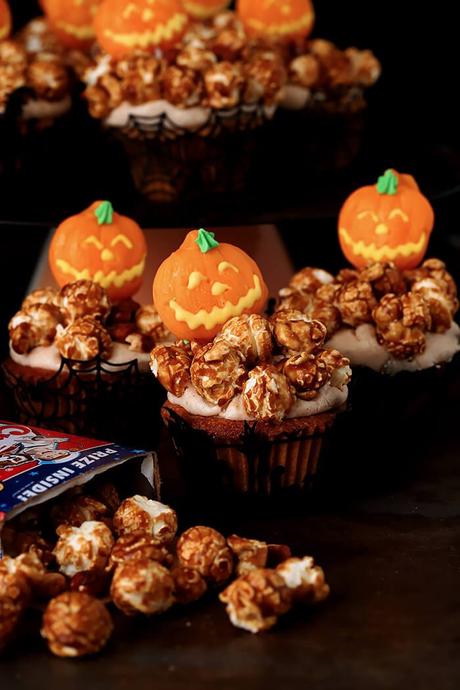 Caramel Corn Cupcakes for Halloween