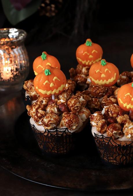 Caramel Corn Cupcakes for Halloween