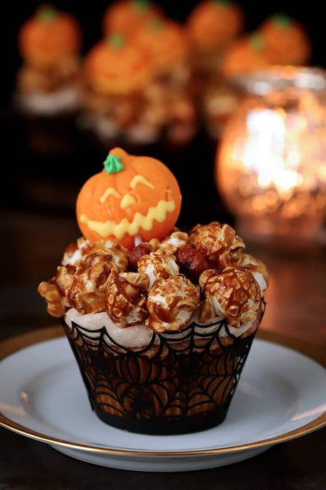 Caramel Corn Cupcakes for Halloween