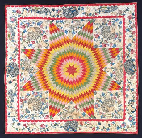 Inspirational art: Quilt, ‘Blazing Star with Peacocks’