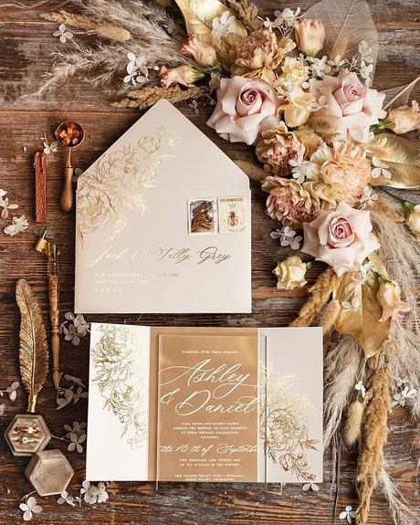 vintage wedding invitations pastel elegant invites