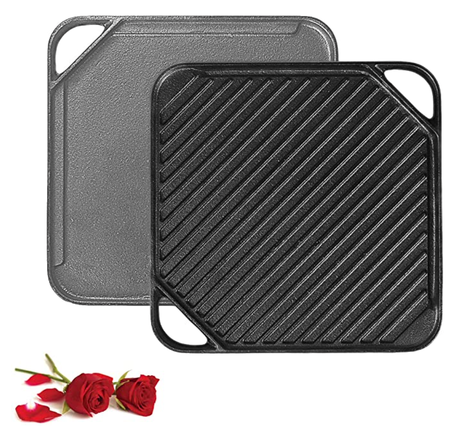1-Piece 10.6 inch Cast Iron Griddle Plate 