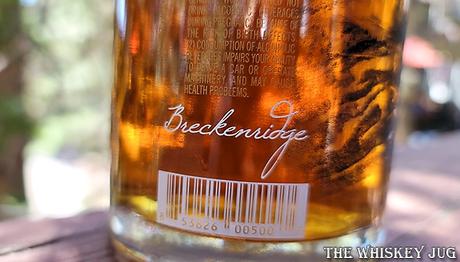 Breckenridge Bourbon Whiskey, A Blend Back Label