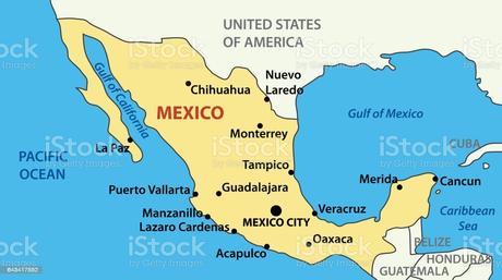 Mexico is divided into numerous states that stretch down the mainland area and the baja peninsula. Vector Mexico Map Of United Mexican States Stock