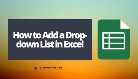 How to Add a Drop-down List in Excel