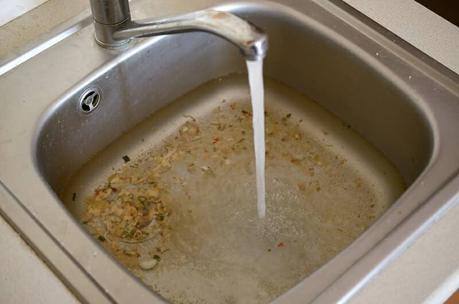 food and grease going doewn a sink hole