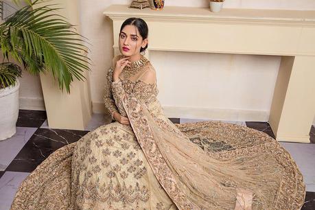 Ivory Back Train Maxi & Dupatta – Nikah & Engagement