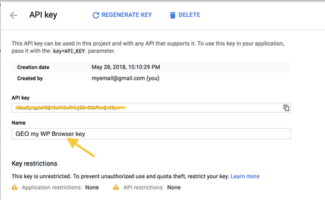 GEO my WP Browser key