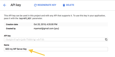 GEO my WP Server key