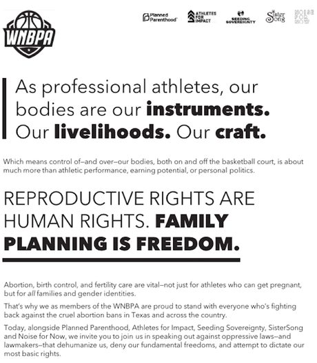 WNBA Attacks The Odious Texas Abortion Law