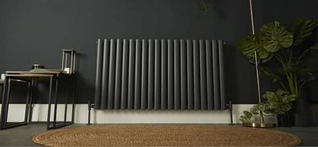 A gray milano aruba designer radiator free from obstructions