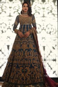 Heavy Centre Panel Navy Blue Maxi – Pakistani Wedding Dress