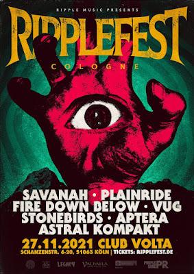 German stoner and doom festival RIPPLEFEST COLOGNE reveals final names for 2021 edition, to take place on November 27th at Club Volta!