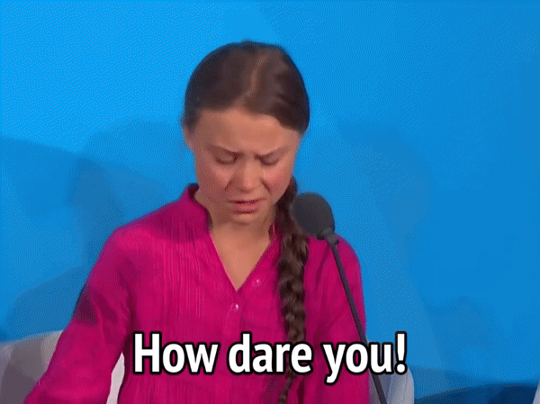 Greta Thunberg - How Dare You GIF by MikeyMo | Gfycat