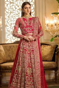 Bridal Dress – Red Back Train Maxi n Dupatta