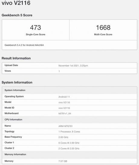 Vivo V23e spotted on Geekbench, revealed key specifications