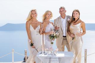 Sweet renewal of vows in Santorini