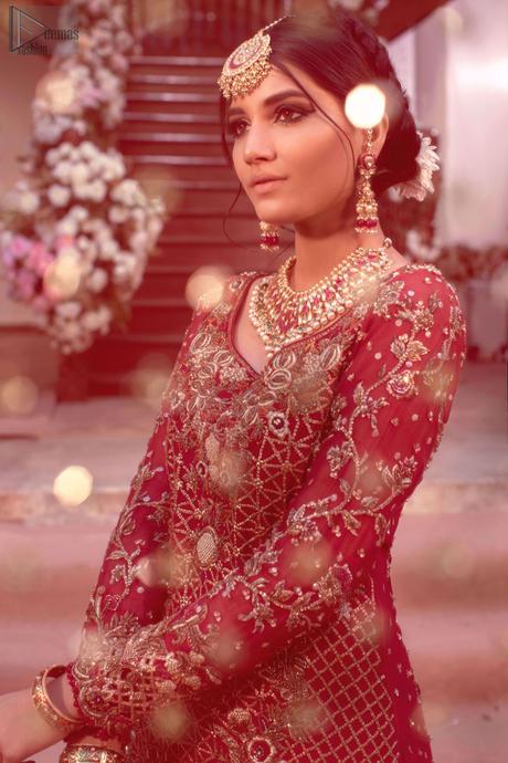 Red Long Shirt – Two Tone Farshi Gharara – Reception