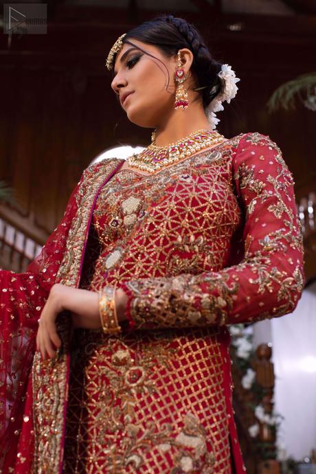 Red Long Shirt – Two Tone Farshi Gharara – Reception