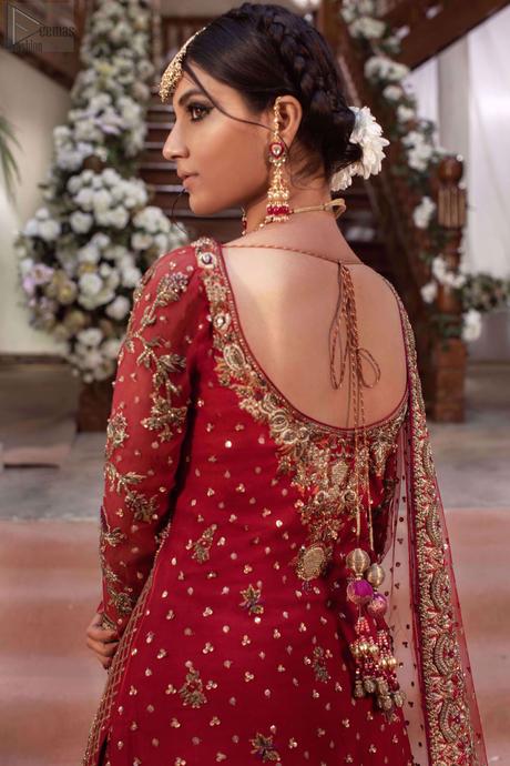 Red Long Shirt – Two Tone Farshi Gharara – Reception