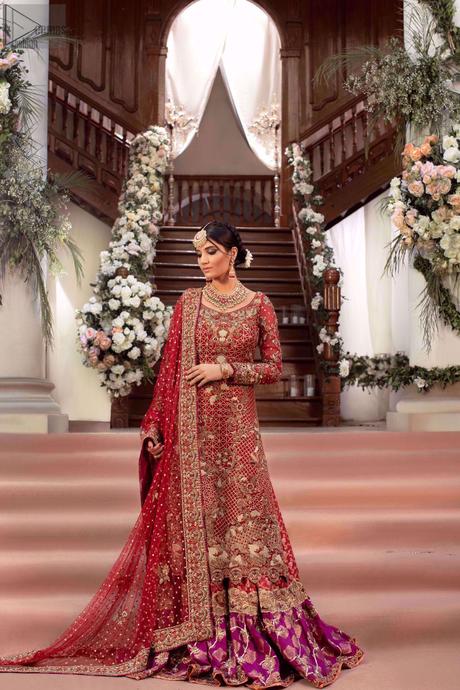 Red Long Shirt – Two Tone Farshi Gharara – Reception