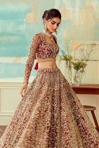 Orange Lehenga Dupatta – Pink Blouse – Mehndi Occasion