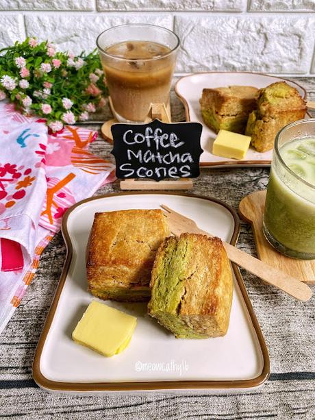 Coffee Matcha Cream Scones