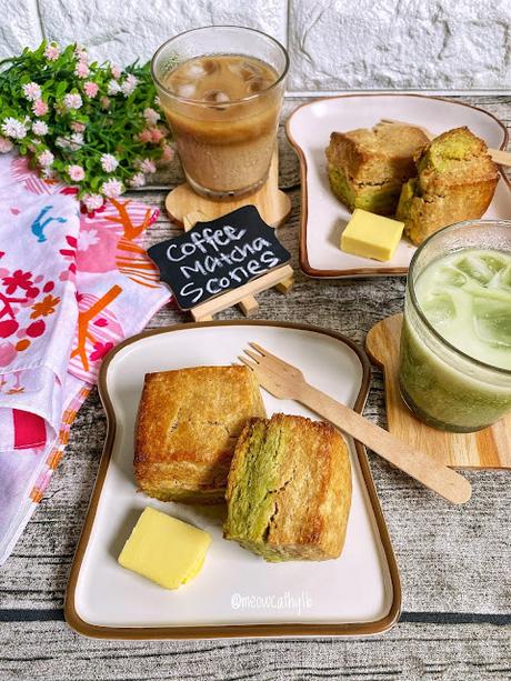 Coffee Matcha Cream Scones