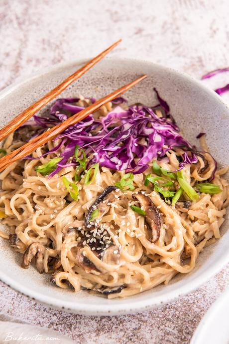 One-Pot Miso Pasta with Mushrooms