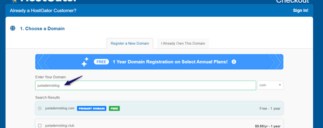 hostgator domain name