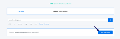 add dreamhost domain to cart