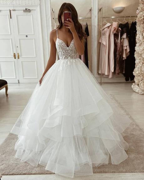 sweetheart neckline wedding dress with spaghetti straps lace top savin london