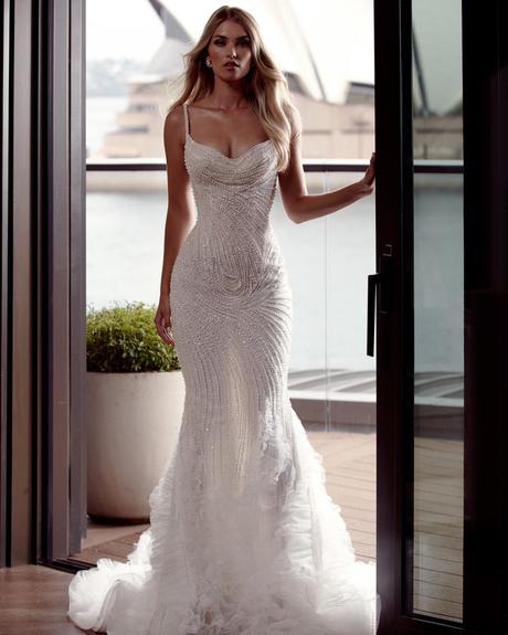 sweetheart neckline wedding dress with spaghetti straps sexy beach leahdagloria