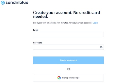 create sendinblue account