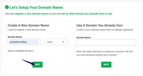 greengeeks choose a domain name