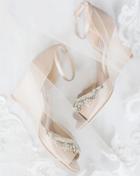 wedding wedges beige sparkle with stones tifanilyn