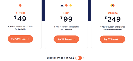 wp rocket pricing