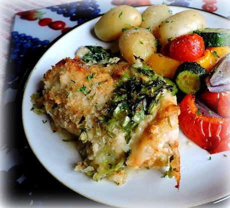 Chicken with Cheesy Leeks and Spinach