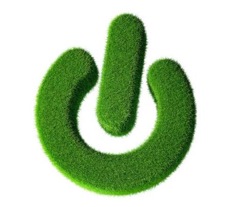 The standby icon created in a green grassy style