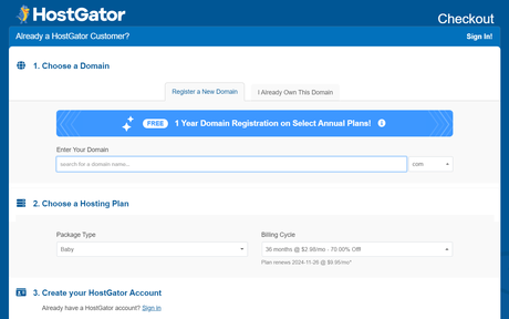 hostgator checkout