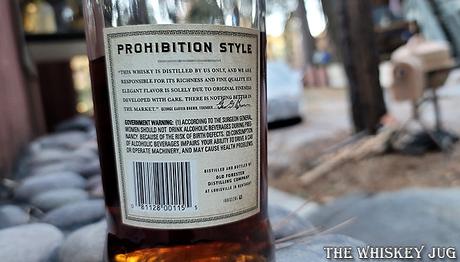 Old Forester 1920 Prohibition Style Label