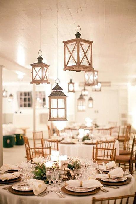 rustic wedding lanterns the wedding hall is decorated with luminous lanterns tulle chantilly