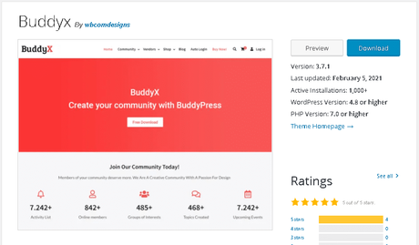 BuddyX Best WordPress Multisite Themes