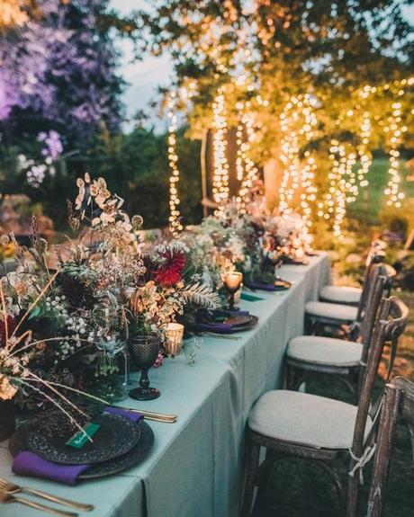 wedding receptions string lights chic decorations