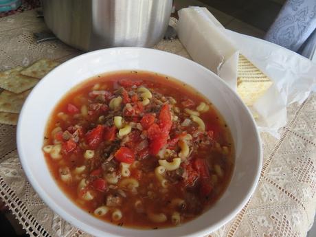 Tomato, Beef & Macaroni Soup