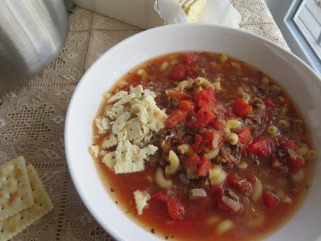 Tomato, Beef & Macaroni Soup