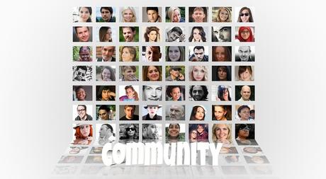 community, social media, faces