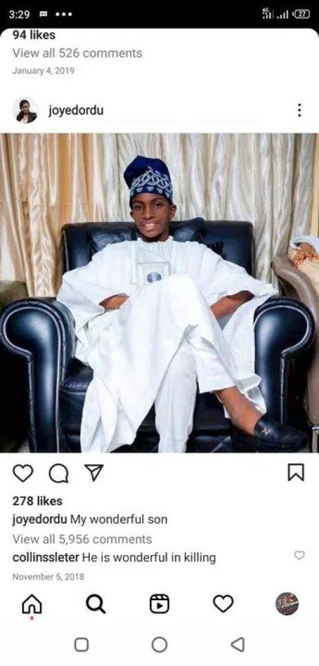 Mother Of Sylvester Oromoni’s Alleged Killer Deletes Instagram Account (Screenshots)